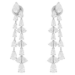 Pendientes colgantes de diamantes talla pera brillante SI/H de 4,82 quilates y oro blanco de 18 quilates