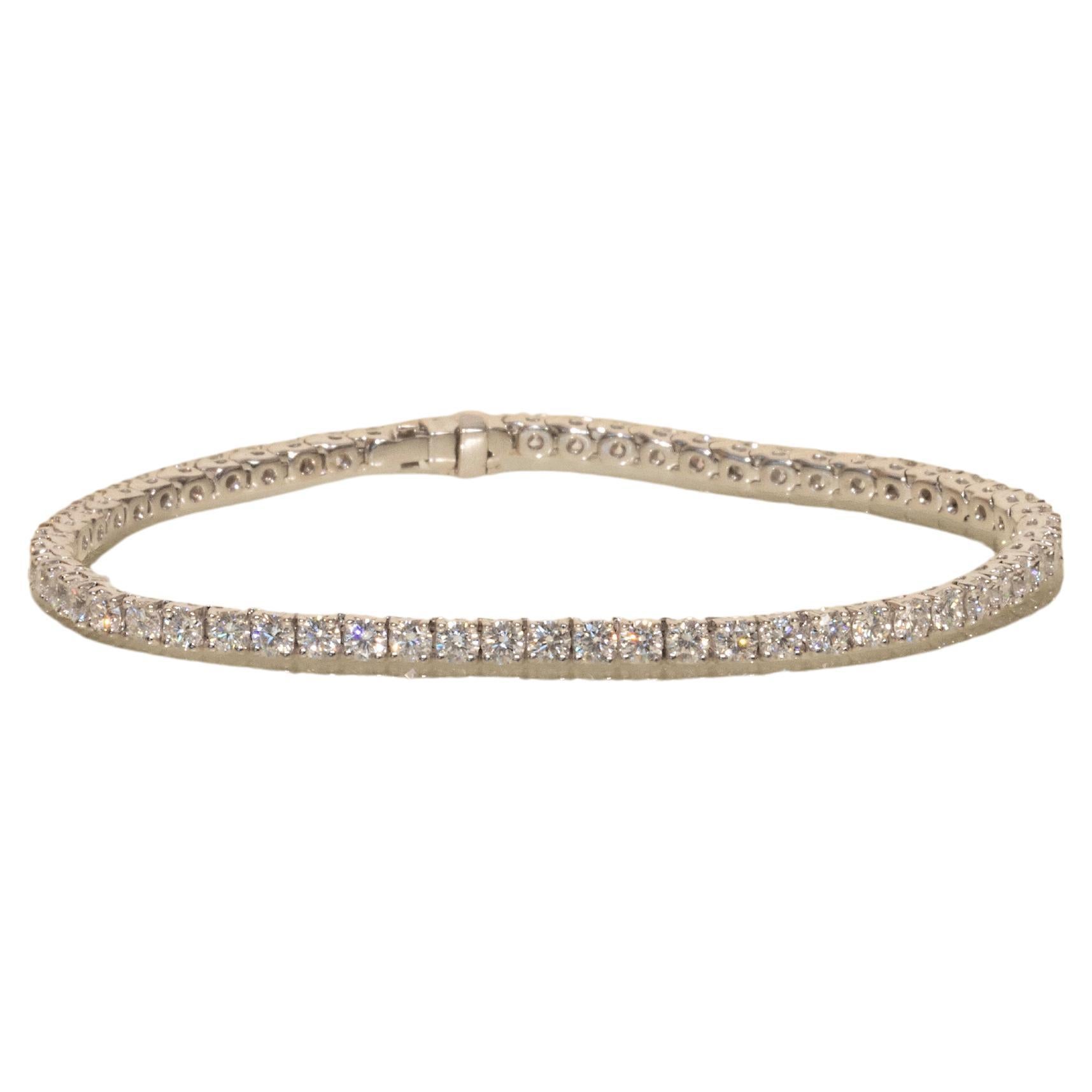 4.82 ct Tennis Bracelet, FG VS Diamonds 2.70mm in White Gold