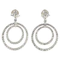 52.82 Carat Emerald Diamond 18 Karat Gold Earrings For Sale at 1stDibs