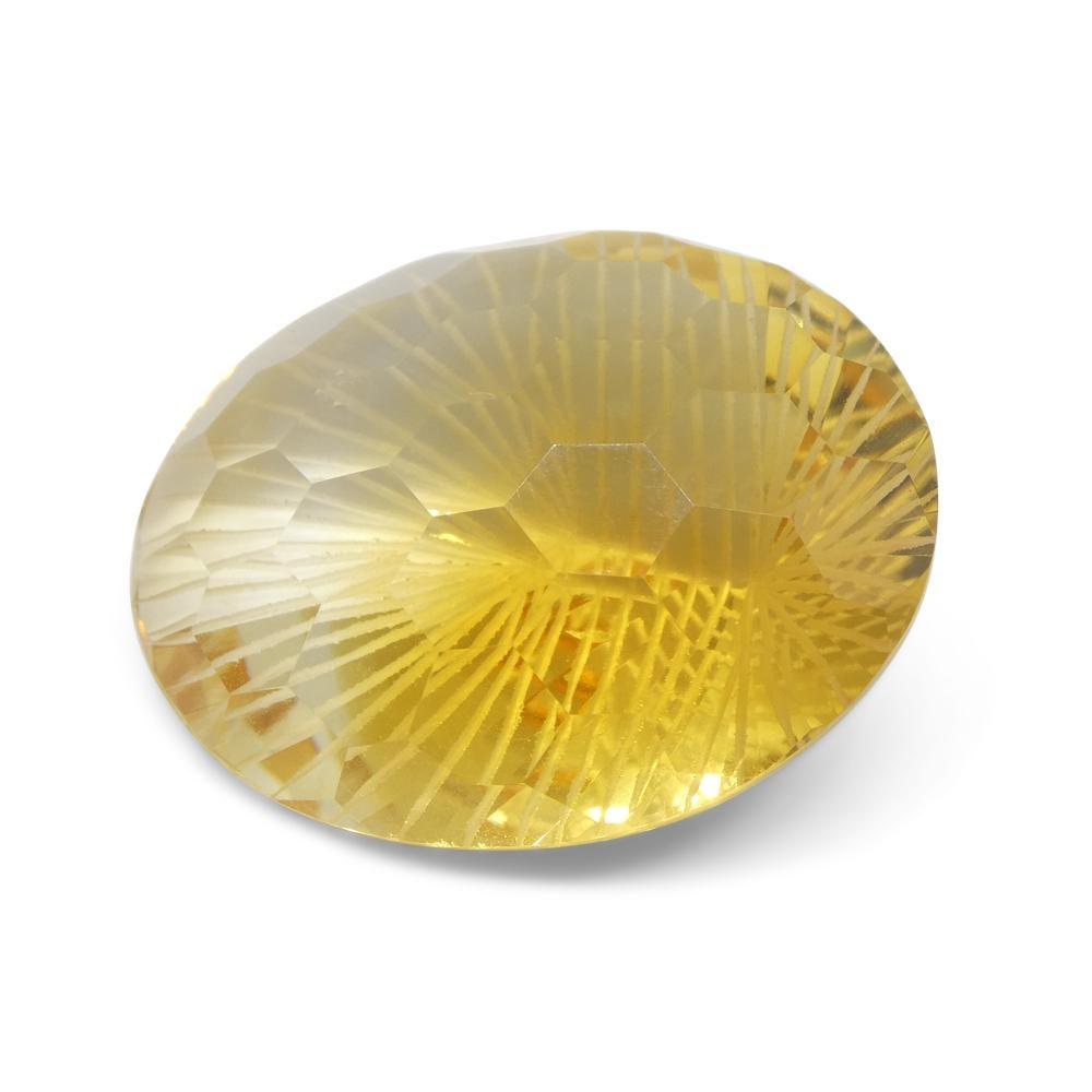 48.23ct Oval Yellow Honeycomb Starburst Citrine from Brazil For Sale 5