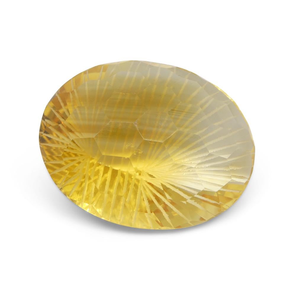48.23ct Oval Yellow Honeycomb Starburst Citrine from Brazil For Sale 1