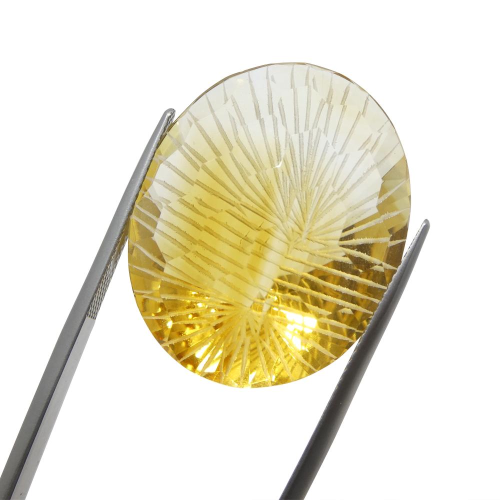 48.23ct Ovaler Gelber Honigwaben-Sternenbruch-Citrin aus Brasilien im Angebot 3