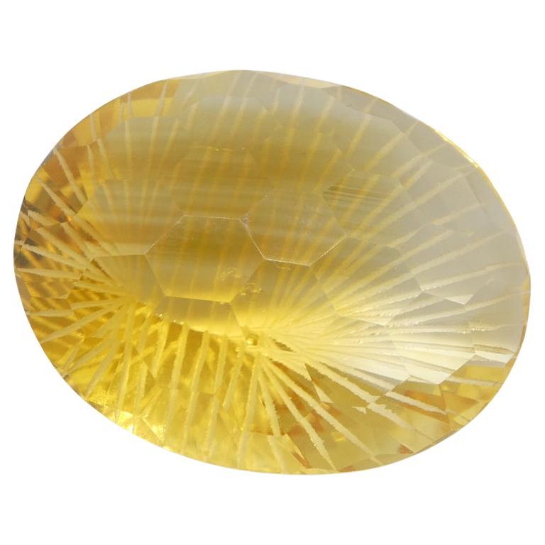 48.23ct Oval Yellow Honeycomb Starburst Citrine from Brazil For Sale