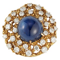 Retro 48.24 Certified Natural Sapphire Brooch by Ruser