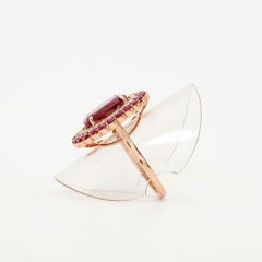 GRS Certified 4.828 Carat Mozambique Unheated Ruby and Diamond Ring