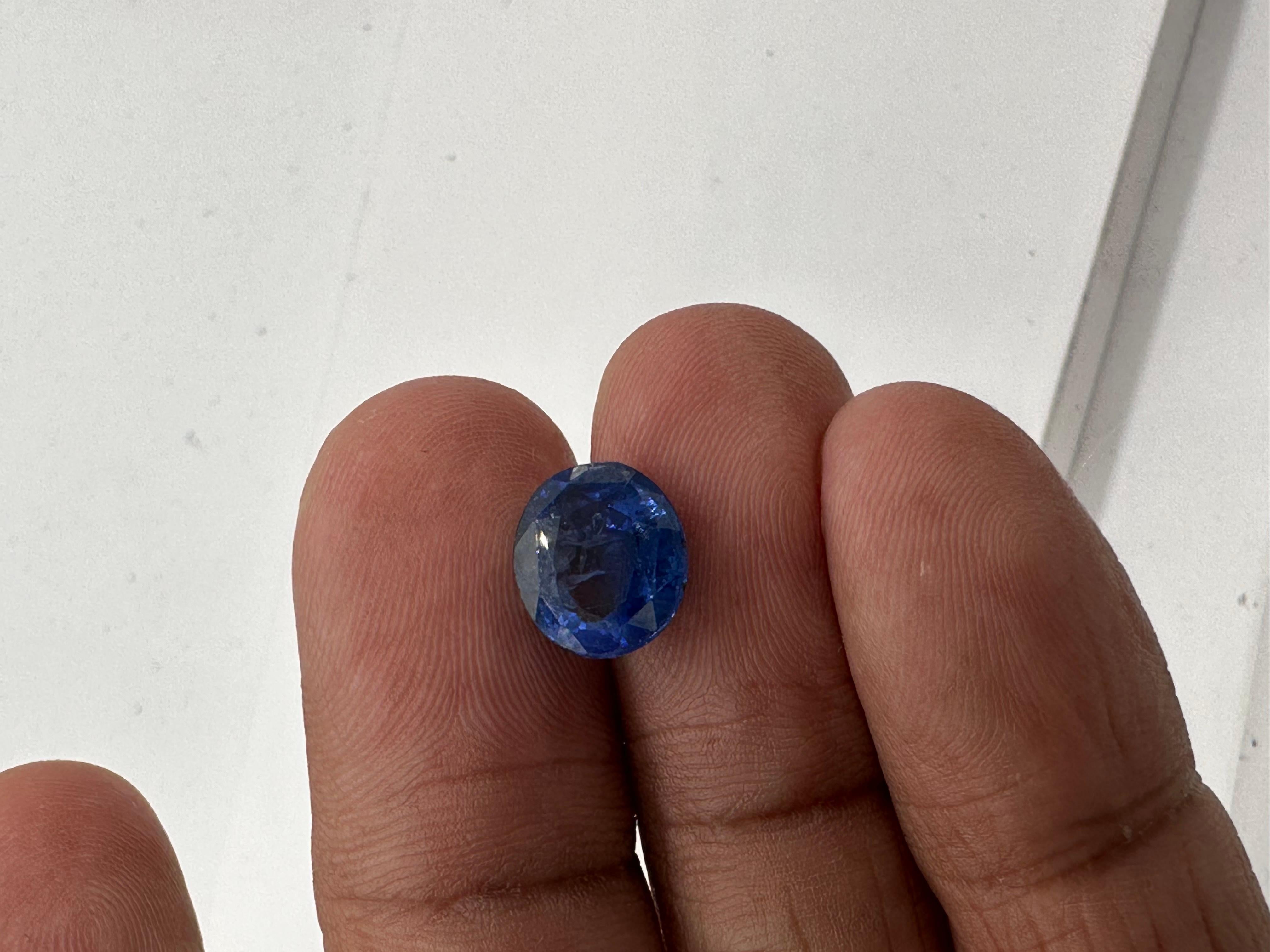 Art Deco 4.82carat Natural Blue Sapphire loose Stone oval shape Blue Sapphire For Sale