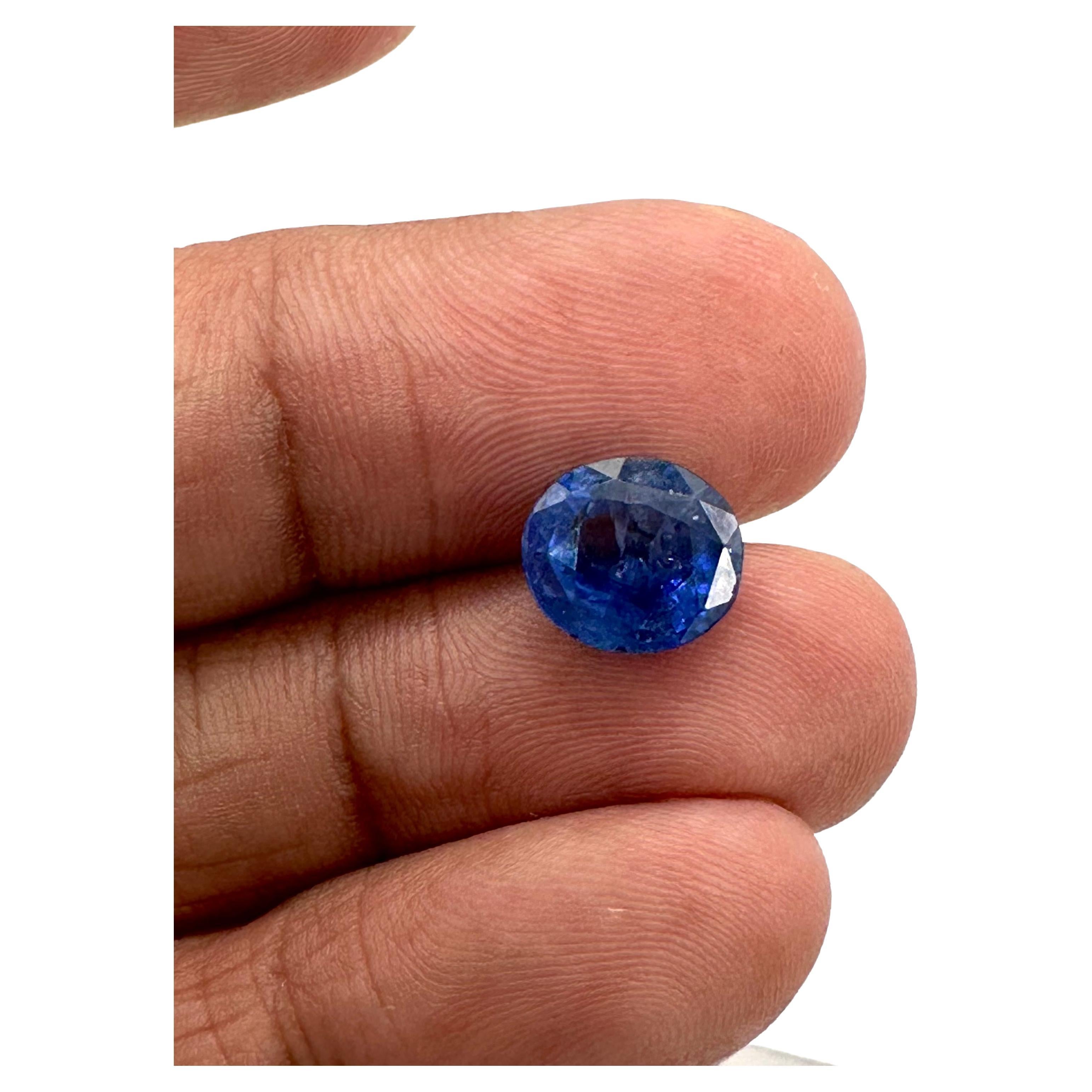 4.82carat Natural Blue Sapphire loose Stone oval shape Blue Sapphire For Sale