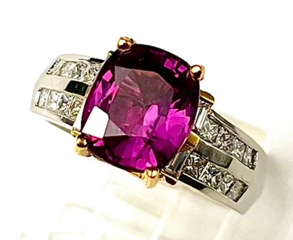 4.82Ct Very Fine Natural Purple Pink Sapphire Ring In New Condition For Sale In San Diego, CA