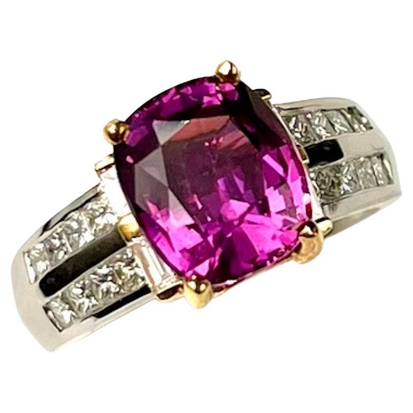 4.82Ct Very Fine Natural Purple Pink Sapphire Ring  For Sale