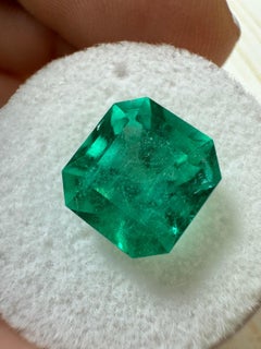 4.83 Carat 10x10 Bluish Colombian Emerald - Asscher Cut Muzo Green May