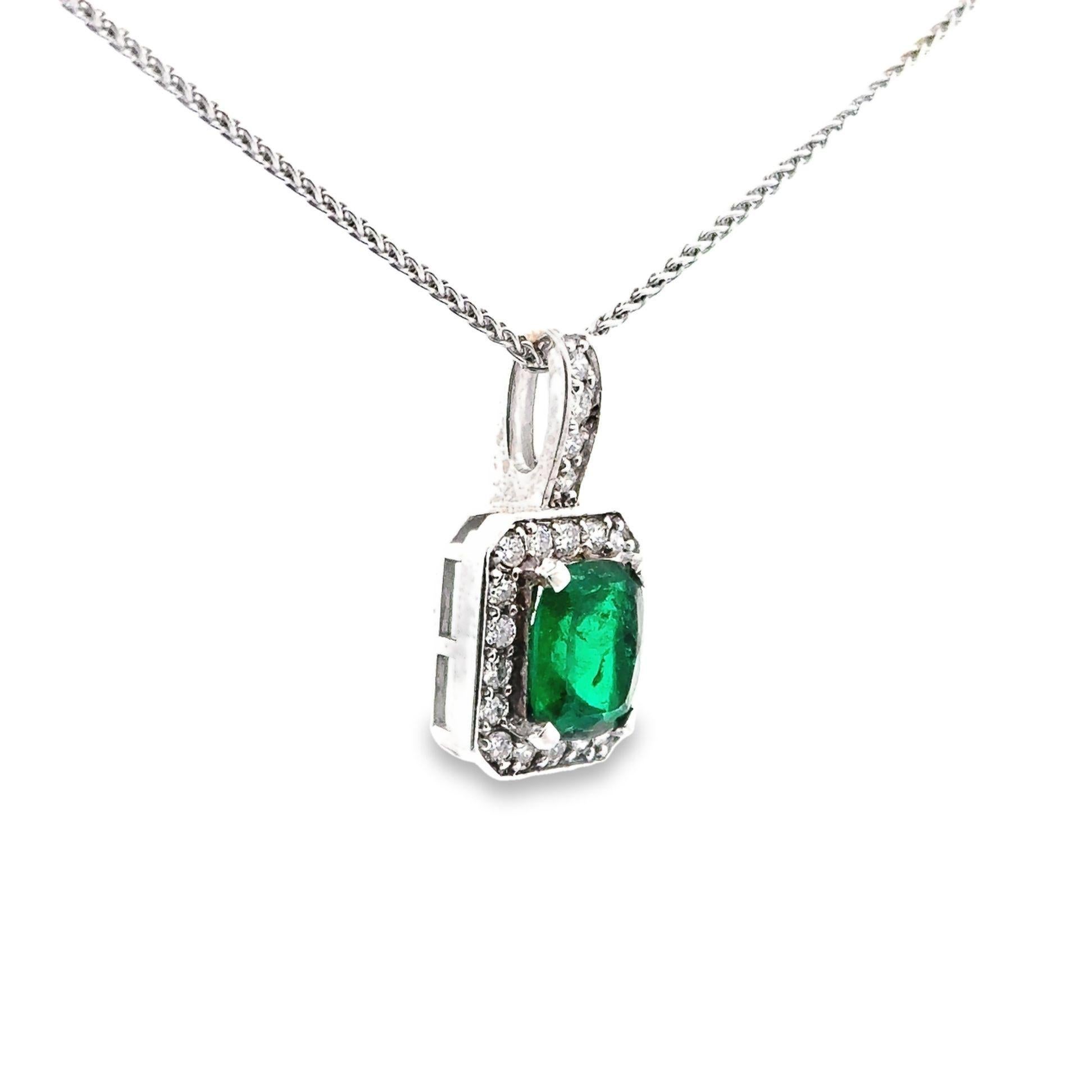 Indulge in the allure of nature’s beauty with this exquisite emerald weighing 4.83 carats. The centerpiece of this pendant necklace is a mesmerizing emerald, radiating a deep and lustrous green hue reminiscent of verdant landscapes. Surrounding the