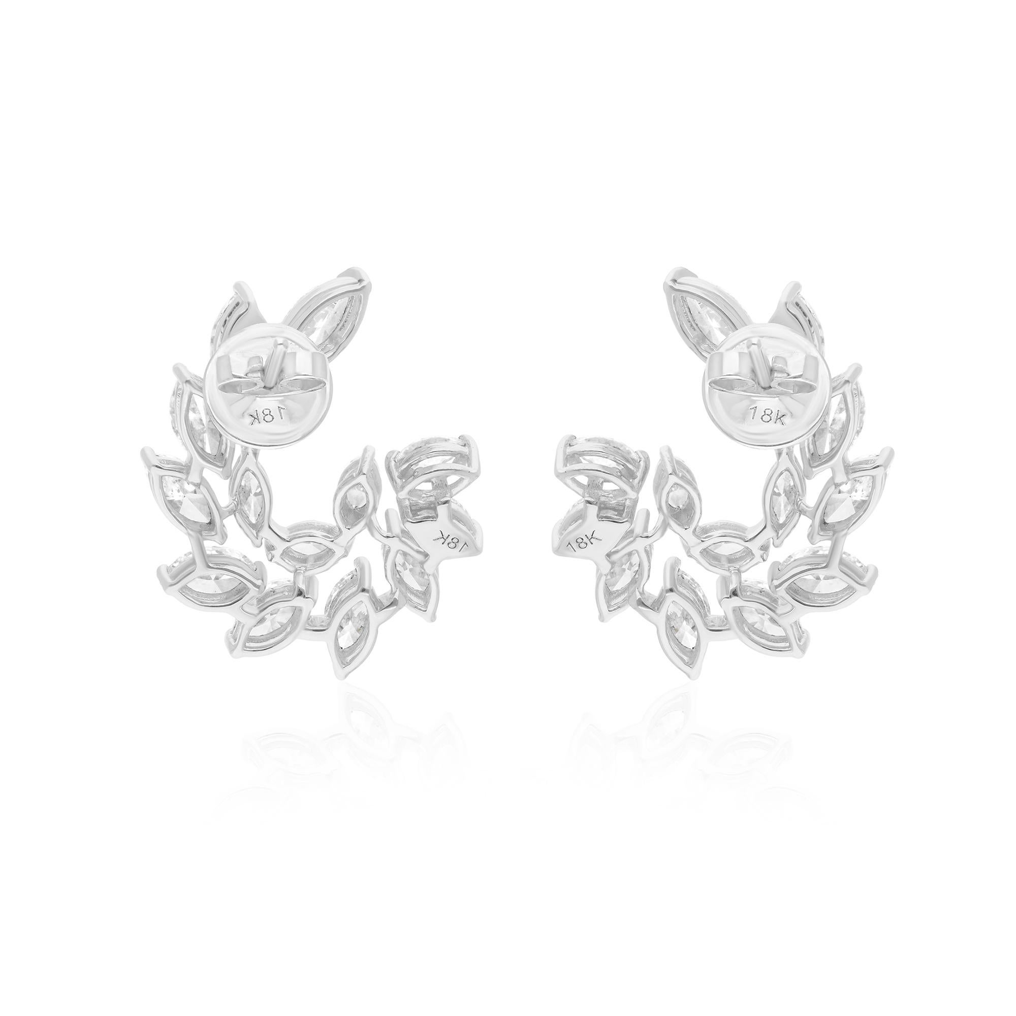 4,83 Karat SI Reinheit HI Farbe Marquise Diamant-Ohrringe 14 Karat Weißgold im Zustand „Neu“ im Angebot in Diera, Dubai