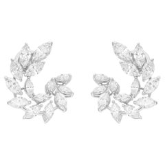 4.83 Carat SI Clarity HI Color Marquise Diamond Earrings 14 Karat White Gold
