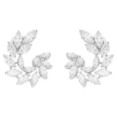 4,83 Carati SI Chiarezza HI Colore Orecchini con Diamante Marquise Oro Bianco 18 Carati