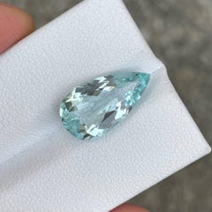 4.83 carats Blue Aquamarine Stone Pear Cut Natural African Gemstone