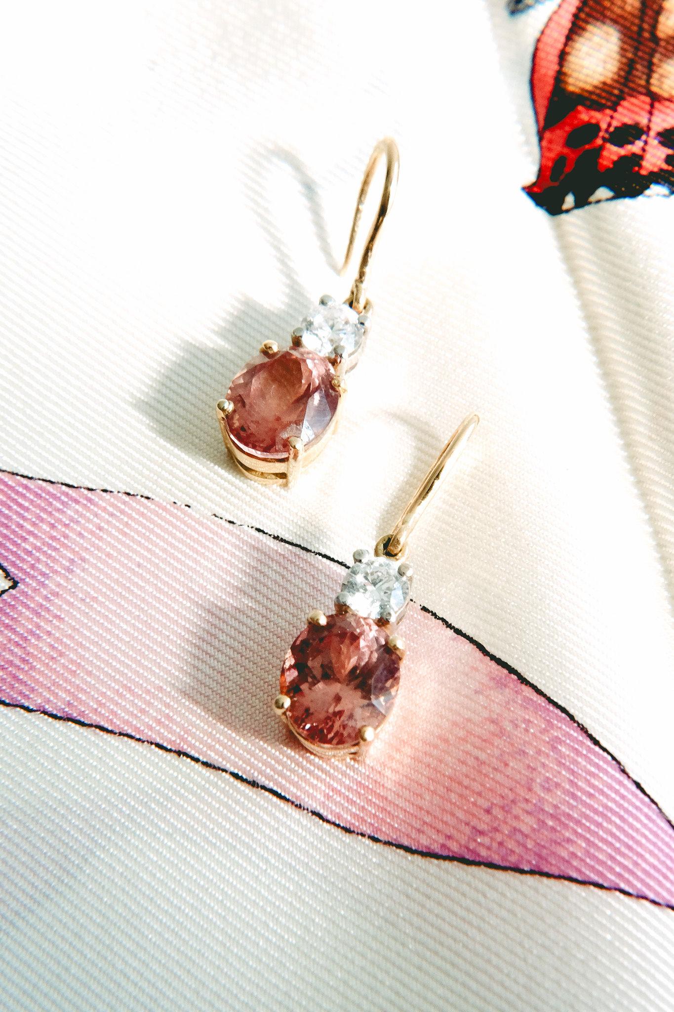 4.83ct Lotus Garnet & Diamond Earrings-Brilliant Cut-18KT Gold-GIA Certified For Sale 3