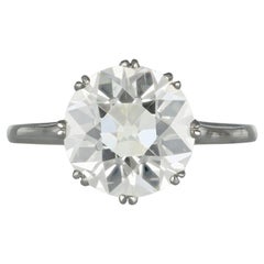 4.84 carat old cut diamond solitaire ring, English, circa 1920.