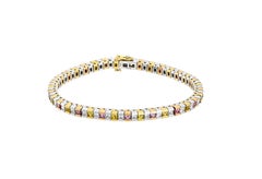 4,84 Karat Pinker und gelber Saphir Diamant-Armband
