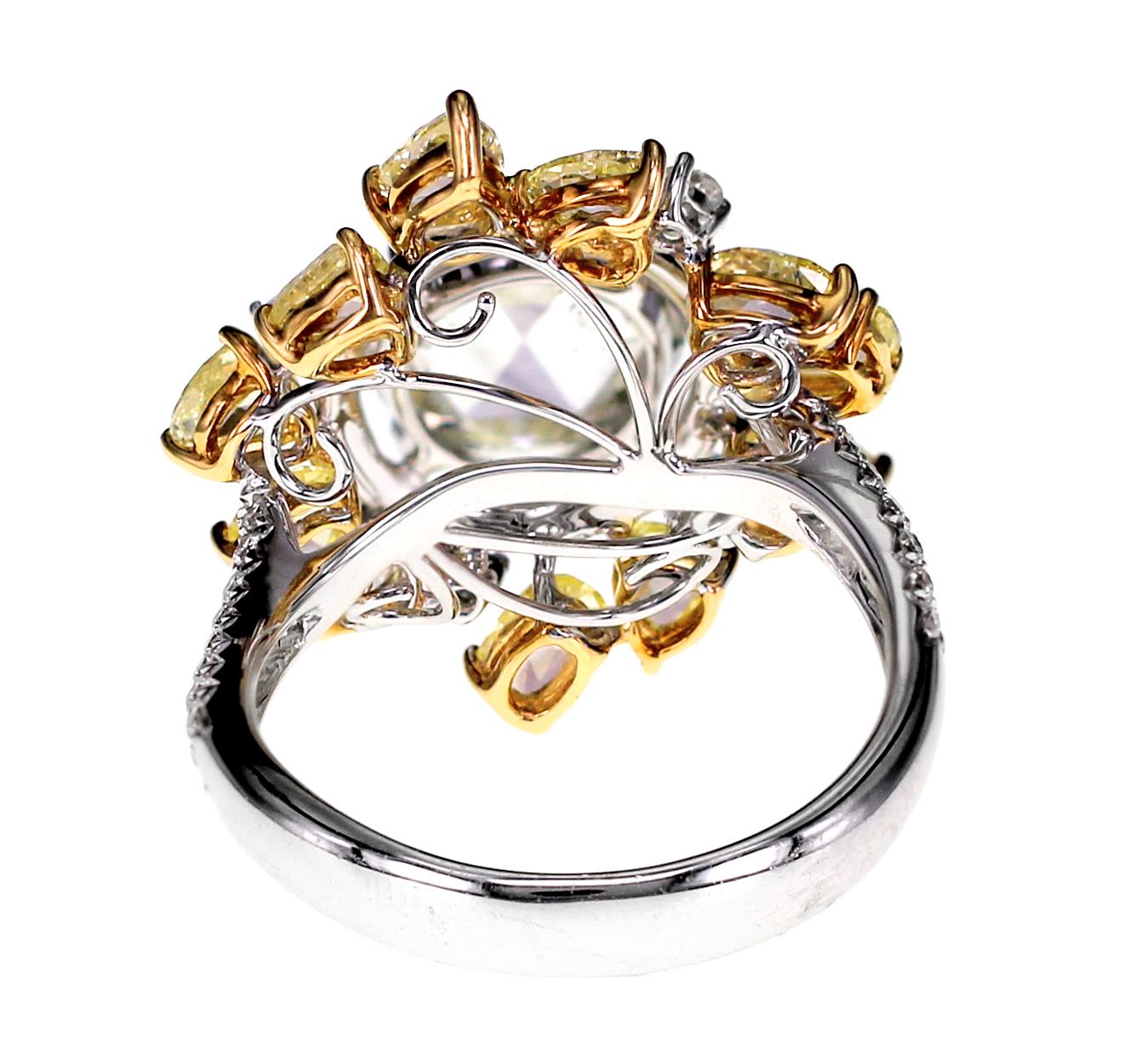 Art Deco 4.84 Carat White Old European Cut Diamond Solitaire Wedding Ring For Sale