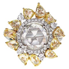 4.84 Carat White Old European Cut Diamond Solitaire Wedding Ring