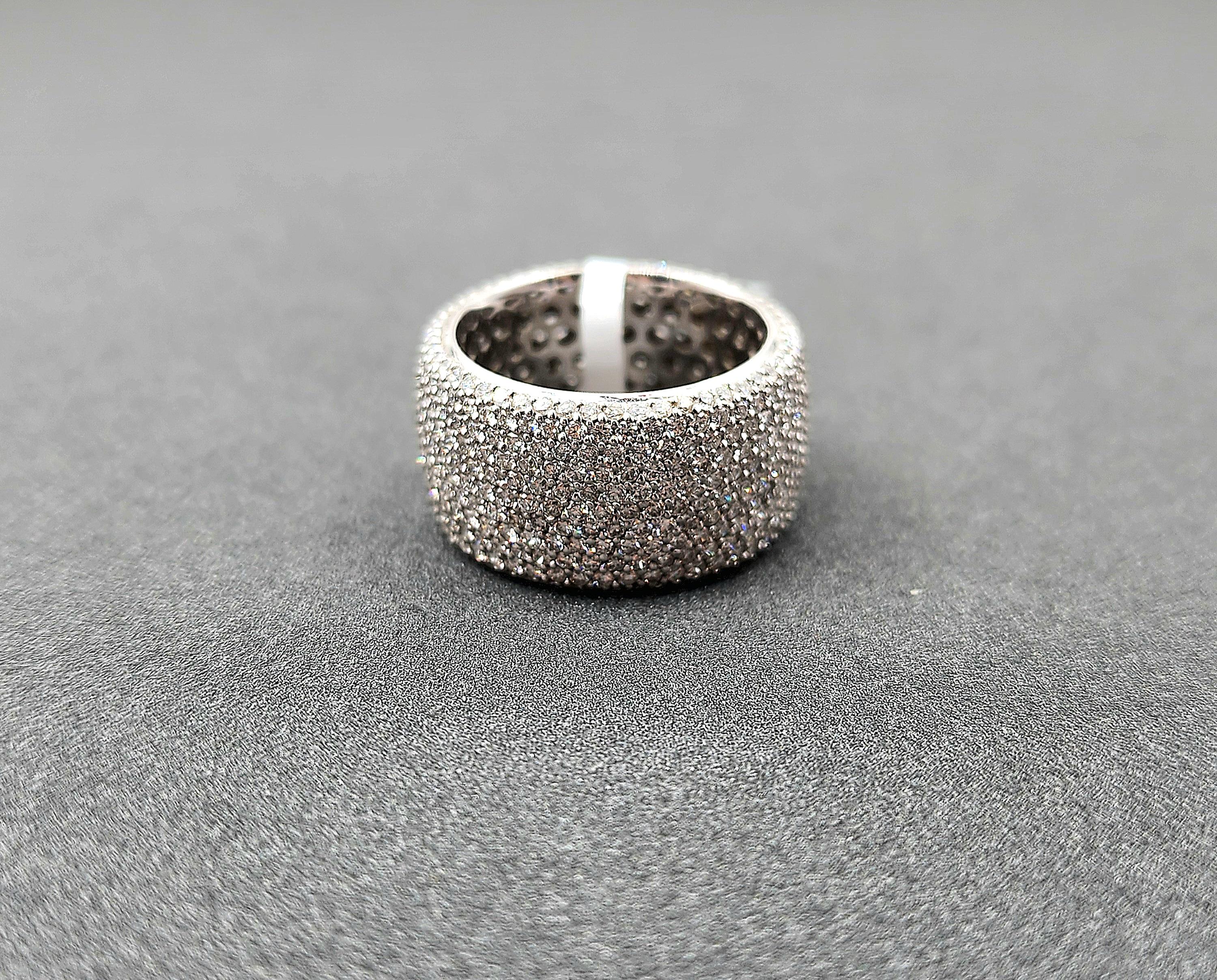 4.84 ct Pave Diamond Eternity Band For Sale 2