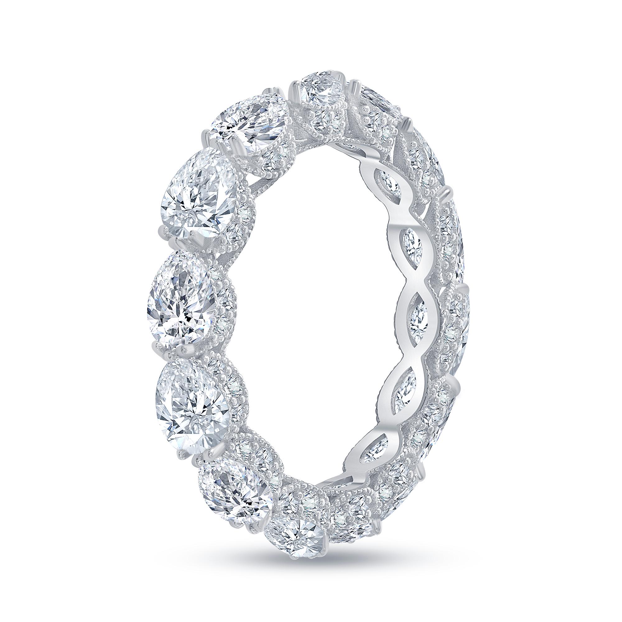For Sale:  4.84 Ct. Tw. Pear Shape Diamond Eternity Ring with Side Round Diamonds 3