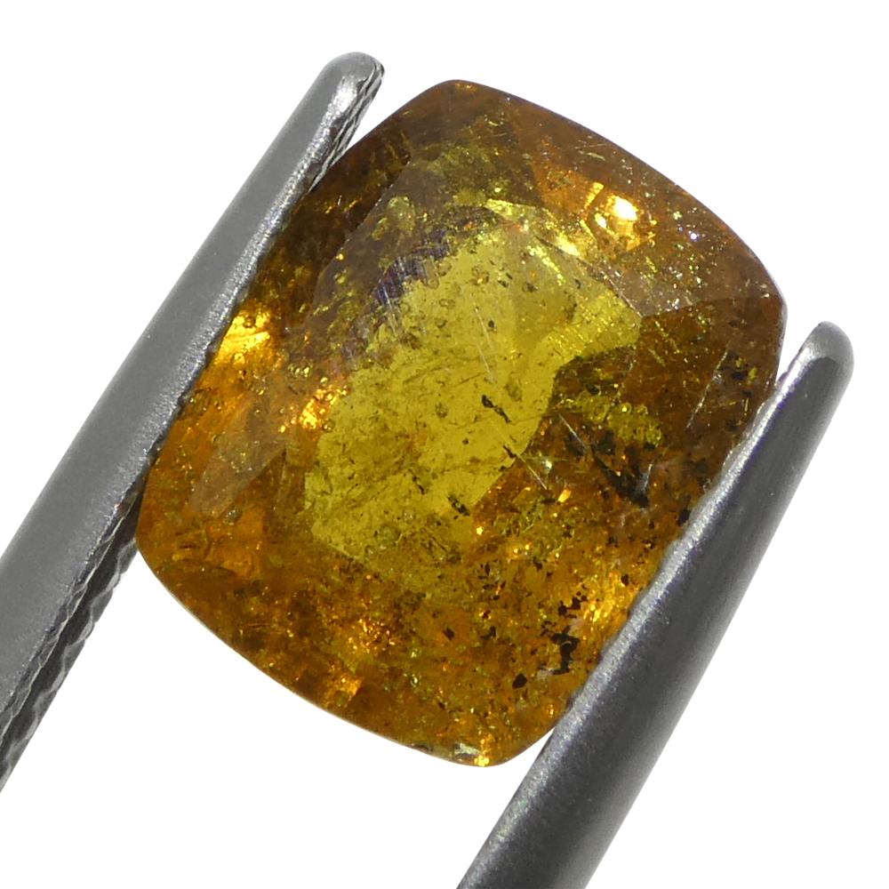 Brilliant Cut 4.84ct Cushion Orange Sapphire from Tanzania Unheated For Sale