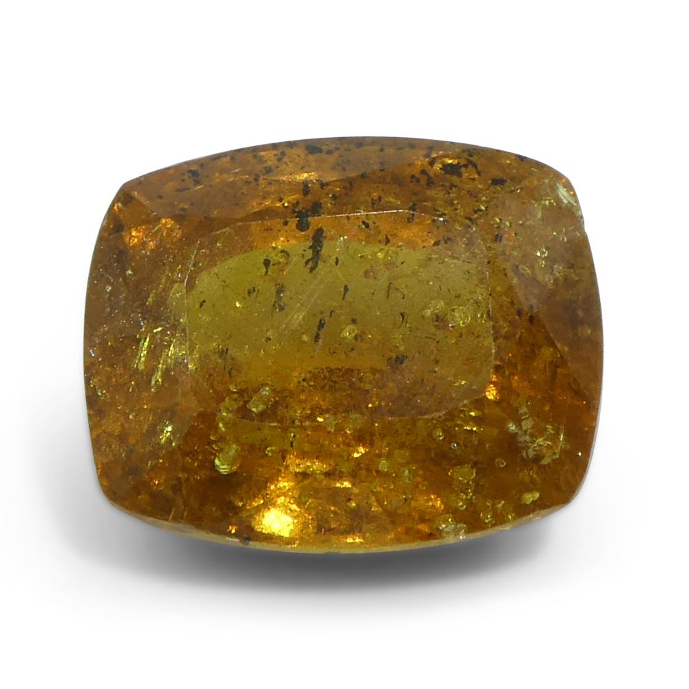 4.84ct Cushion Orange Sapphire from Tanzania Unheated In New Condition For Sale In Toronto, Ontario