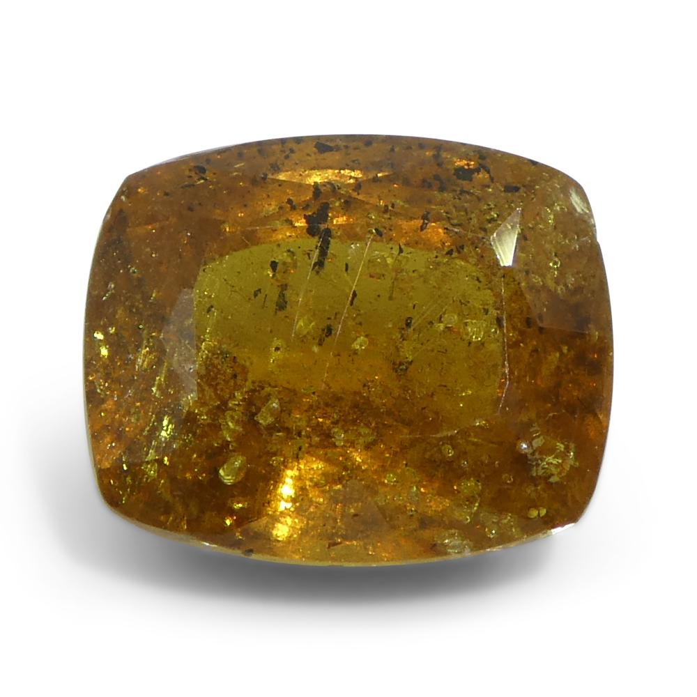 Women's or Men's 4.84ct Cushion Orange Sapphire from Tanzania Unheated For Sale