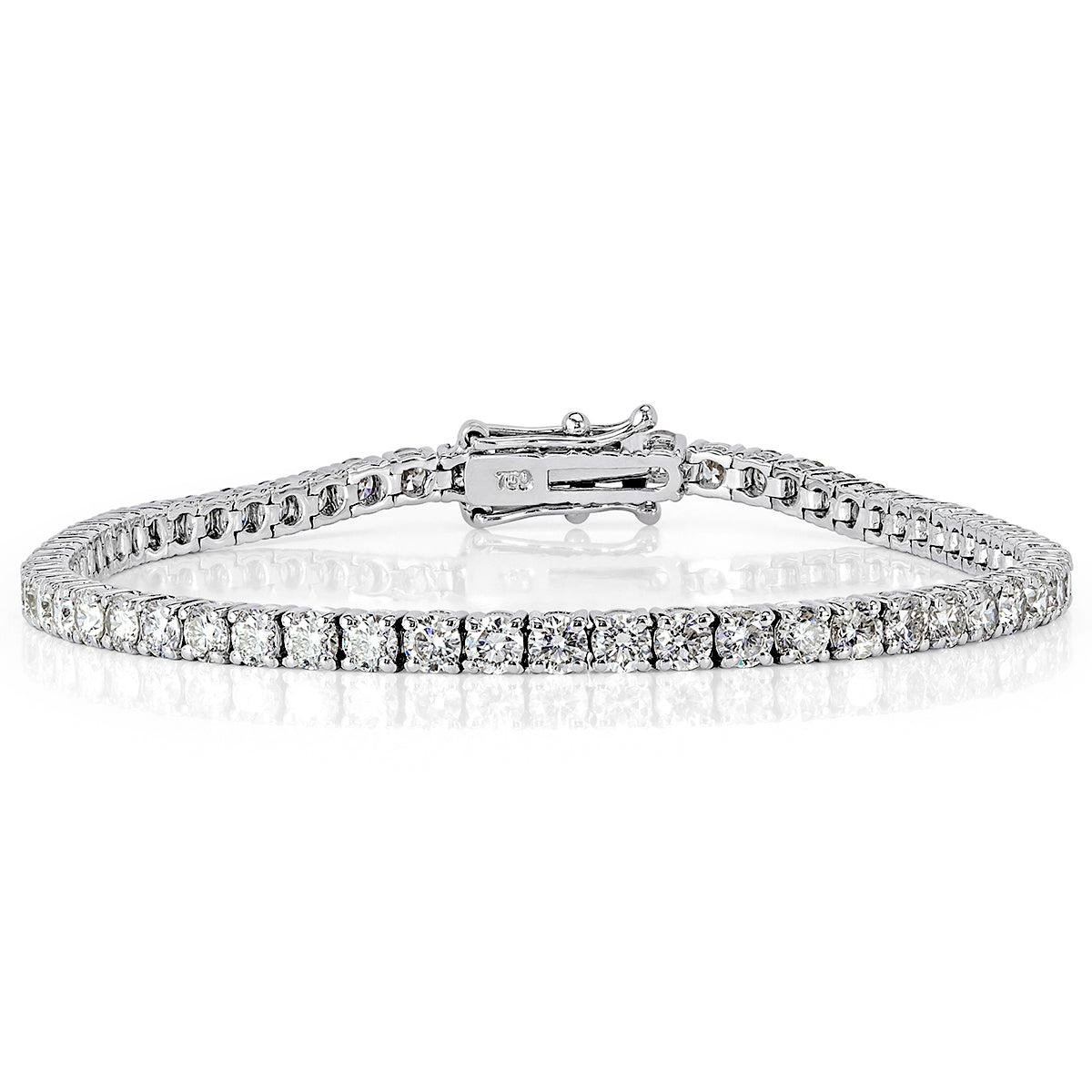 4.84ct Round Brilliant Cut Diamond Tennis Bracelet in 18k White Gold