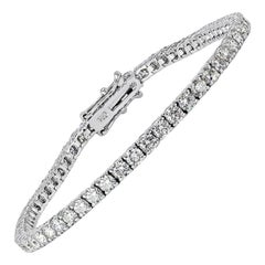4.84ct Round Brilliant Cut Diamond Tennis Bracelet in 18k White Gold