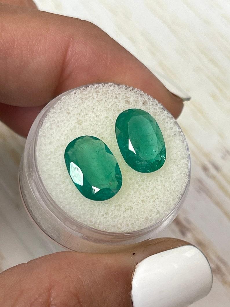 4,84tcw 12x8,5 smeraldi colombiani sciolti abbinati - gemme autentiche dal taglio ovale In condizioni Nuovo in vendita a Jupiter, FL