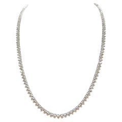 4.85 Carat 3 Prong Round Brilliant Cut Diamond Necklace 14 Karat White Gold 17''