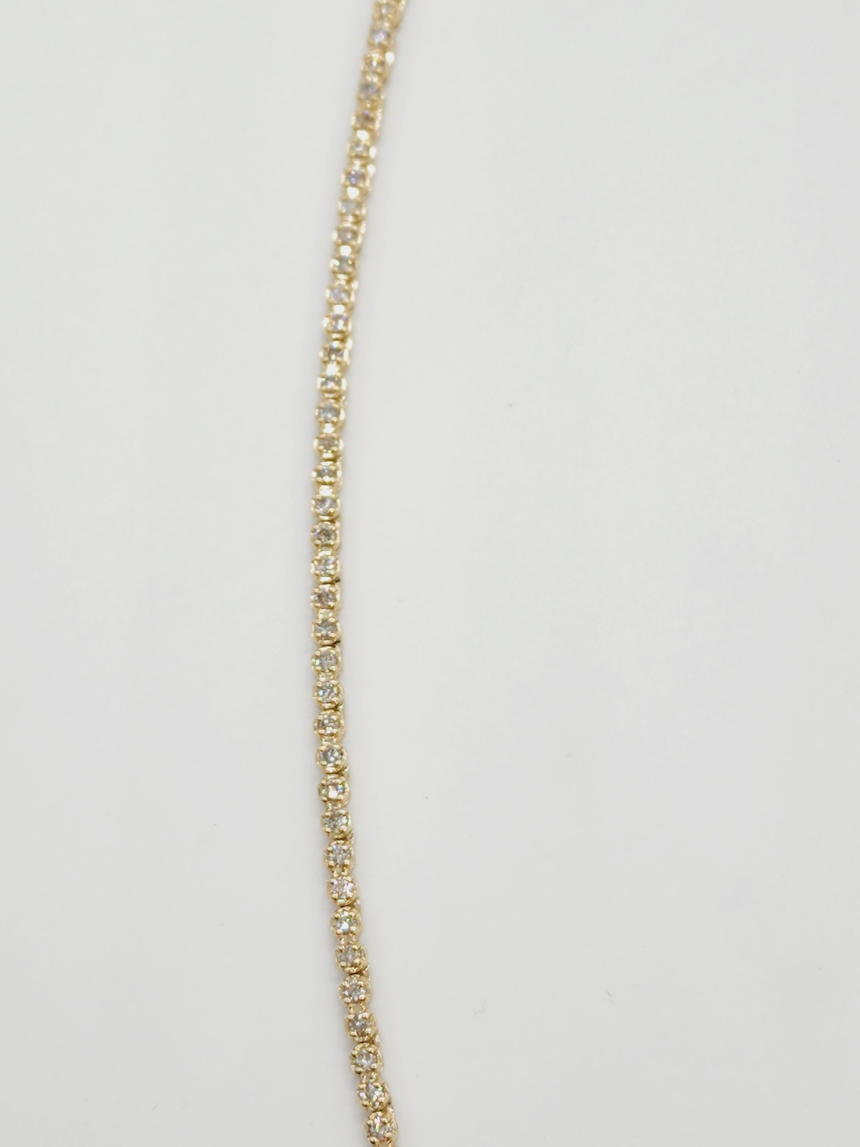 Women's or Men's 4.85 Carat Buttercup Round Brilliant Diamond Necklace 14 Karat Yellow Gold 16'' For Sale