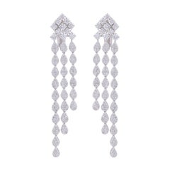 4.85 Carat Diamond 18 Karat White Gold Chandelier Earrings