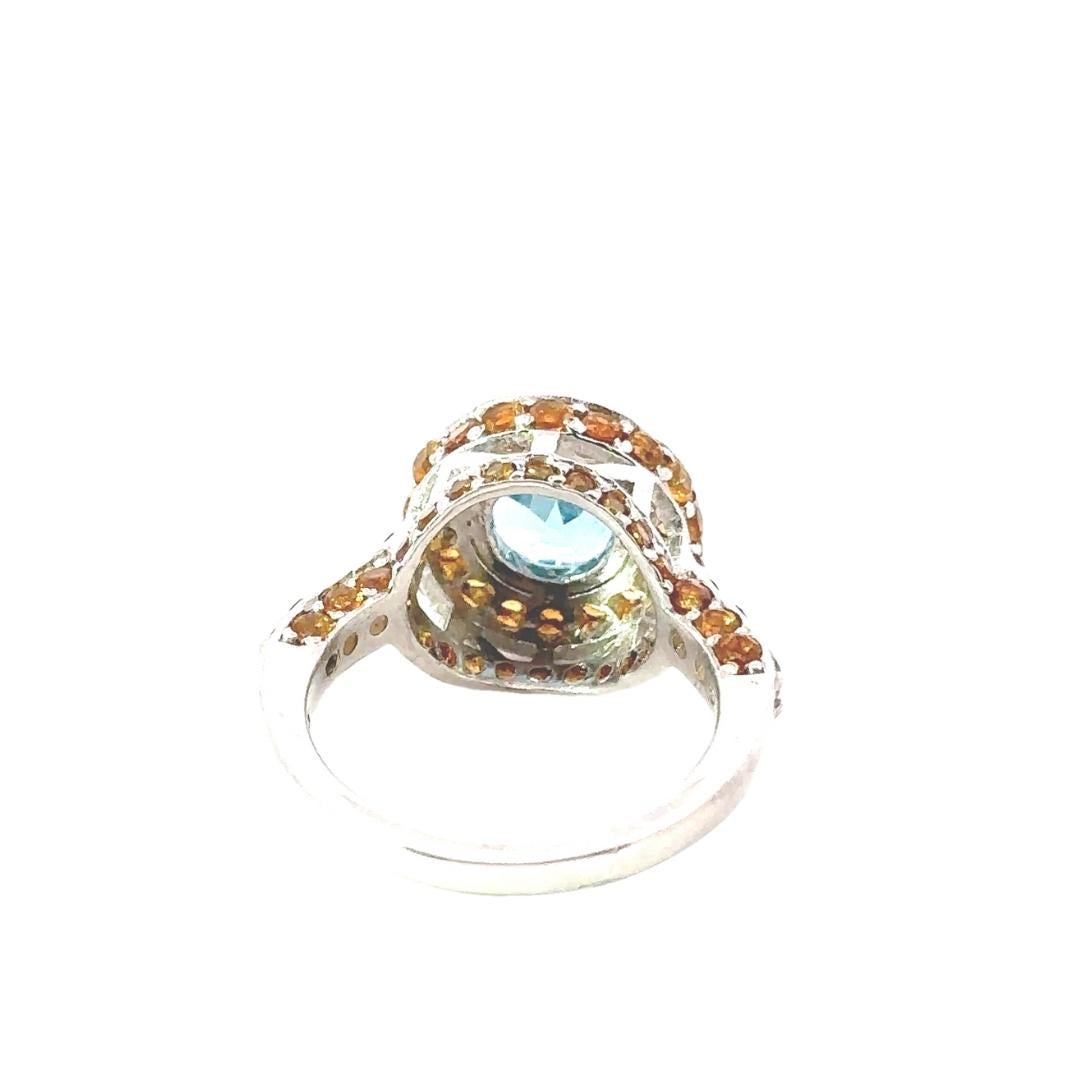 For Sale:  4.85 Carat Impressive Blue Topaz Citrine Dome Ring for Her in Silver For Mother 7