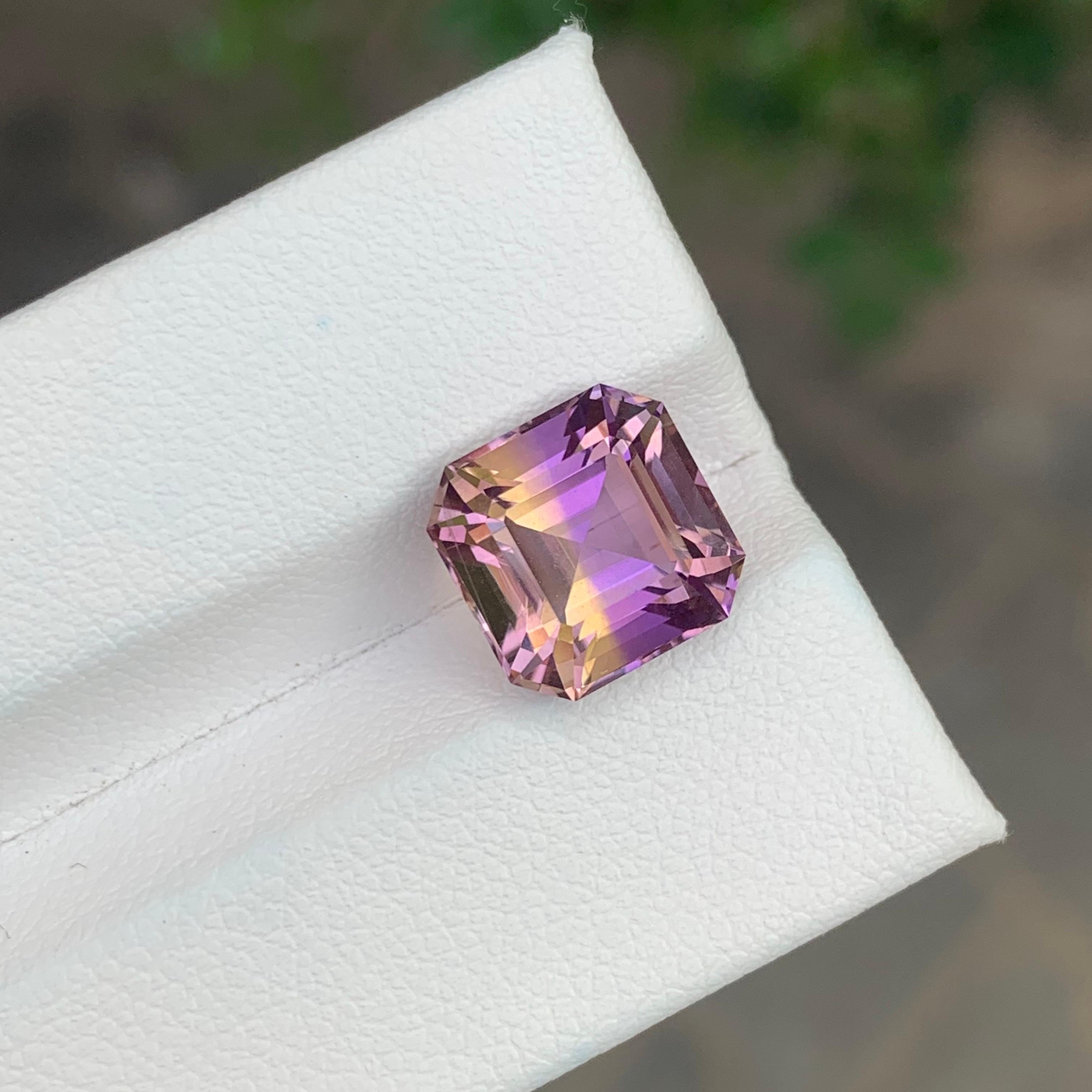 4.85 Carat Natural Loose Ametrine Square Shape Bolivian Gemstone For Sale 4