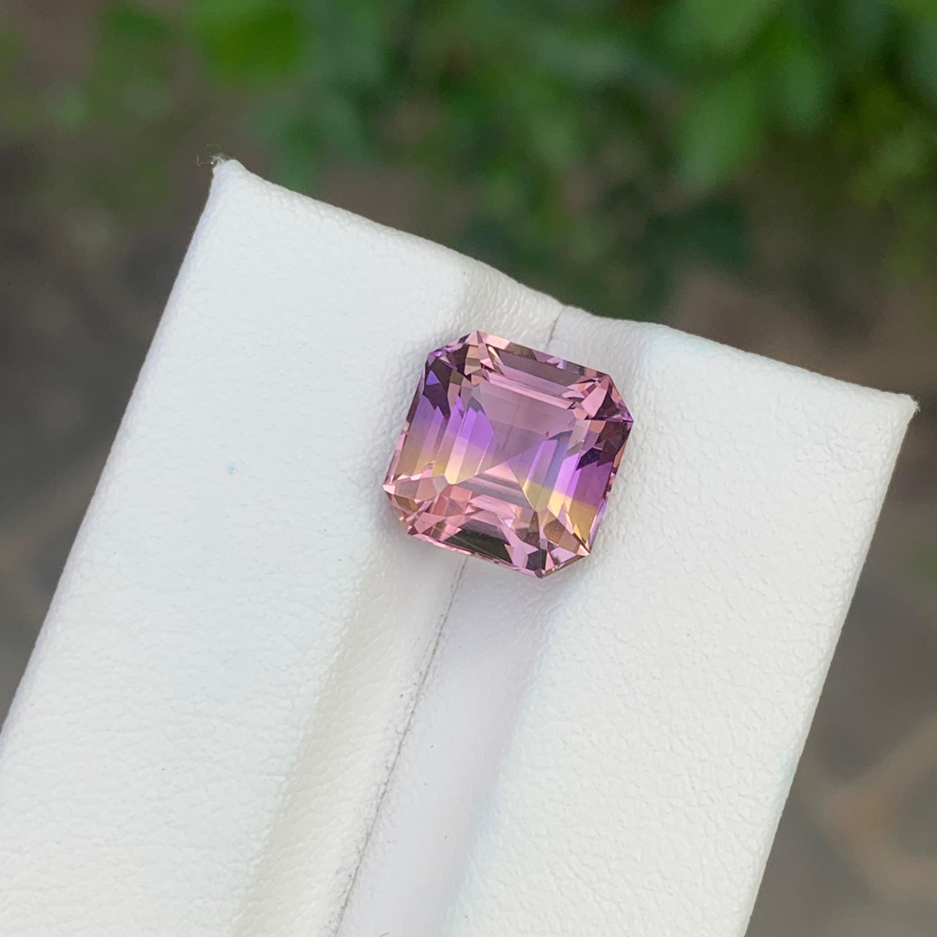 4.85 Carat Natural Loose Ametrine Square Shape Bolivian Gemstone For Sale 1