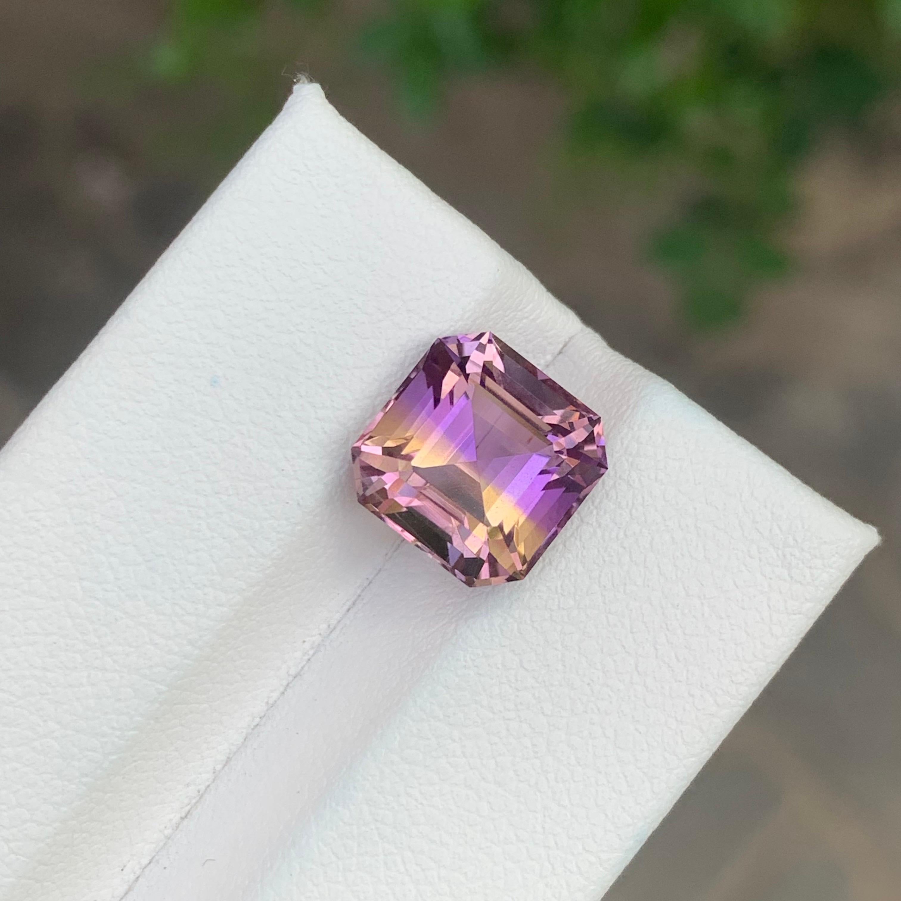4.85 Carat Natural Loose Ametrine Square Shape Bolivian Gemstone For Sale 2