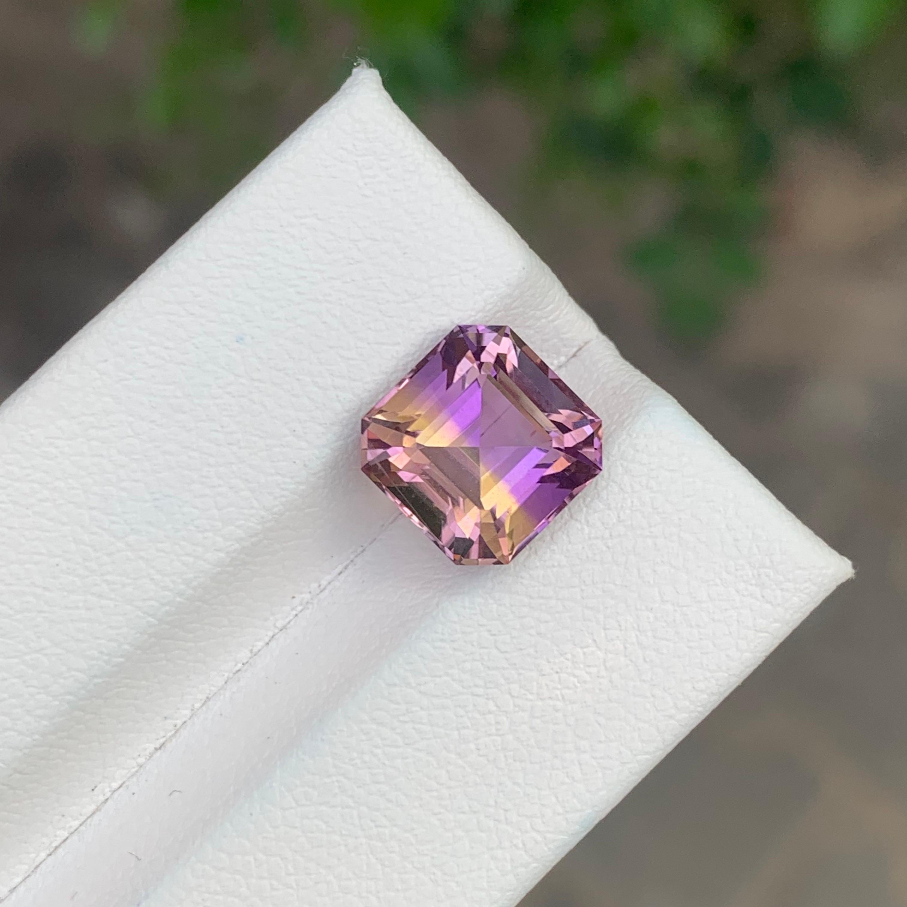 4.85 Carat Natural Loose Ametrine Square Shape Bolivian Gemstone For Sale 3