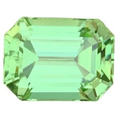 4.85 Carat Natural Loose Apple Green Peridot Asscher Shape Gem