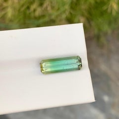 4.85 Carat Natural Loose Bi Colour Tourmaline Emerald Shape Gem For Jewellery