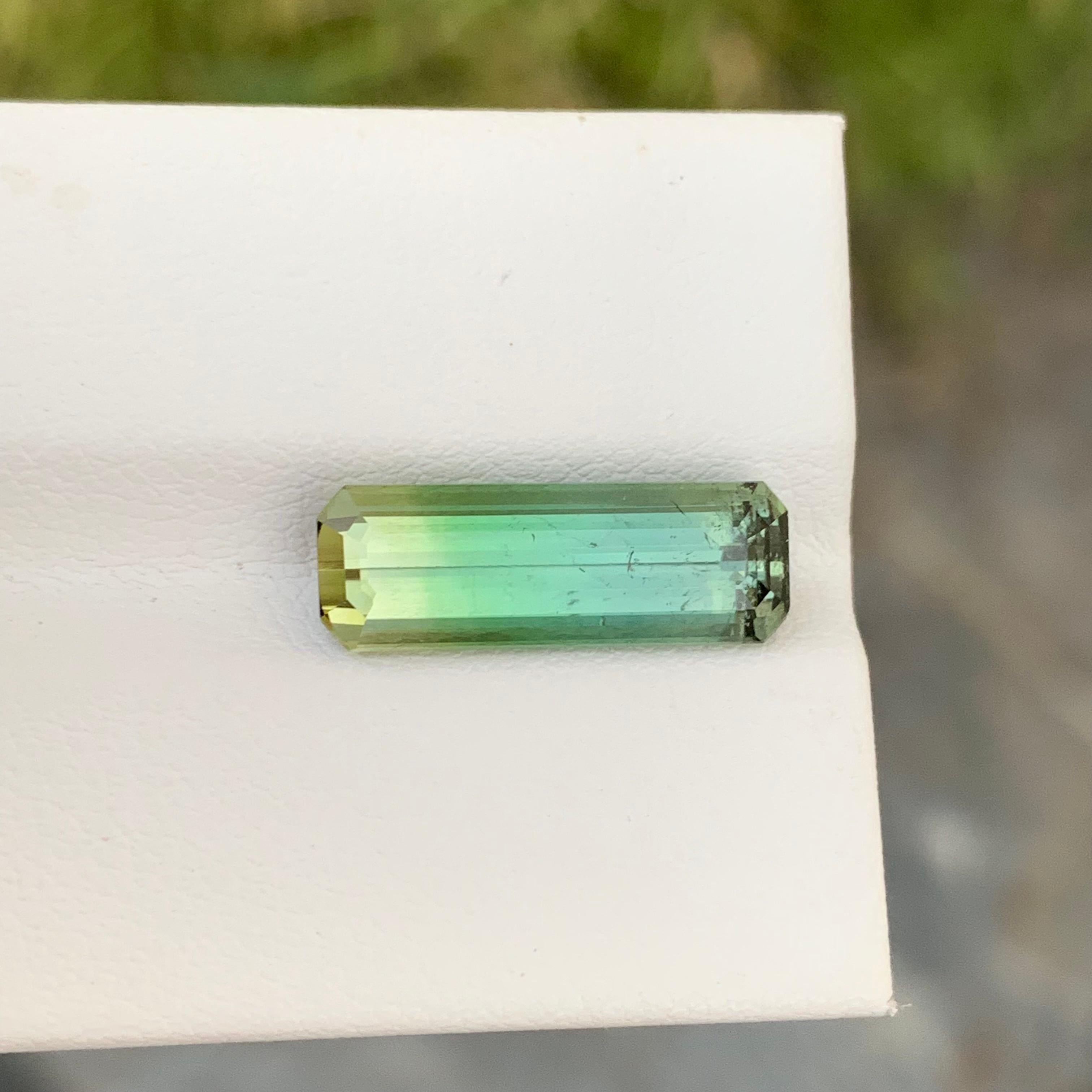 Emerald Cut 4.85 Carat Natural Loose Bi Colour Tourmaline Emerald Shape Gem For Jewellery  For Sale