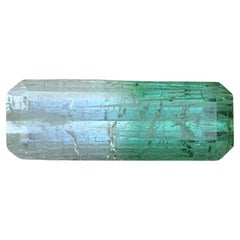 4,85 carati di tormalina bicolore naturale sfusa a forma di smeraldo lungo