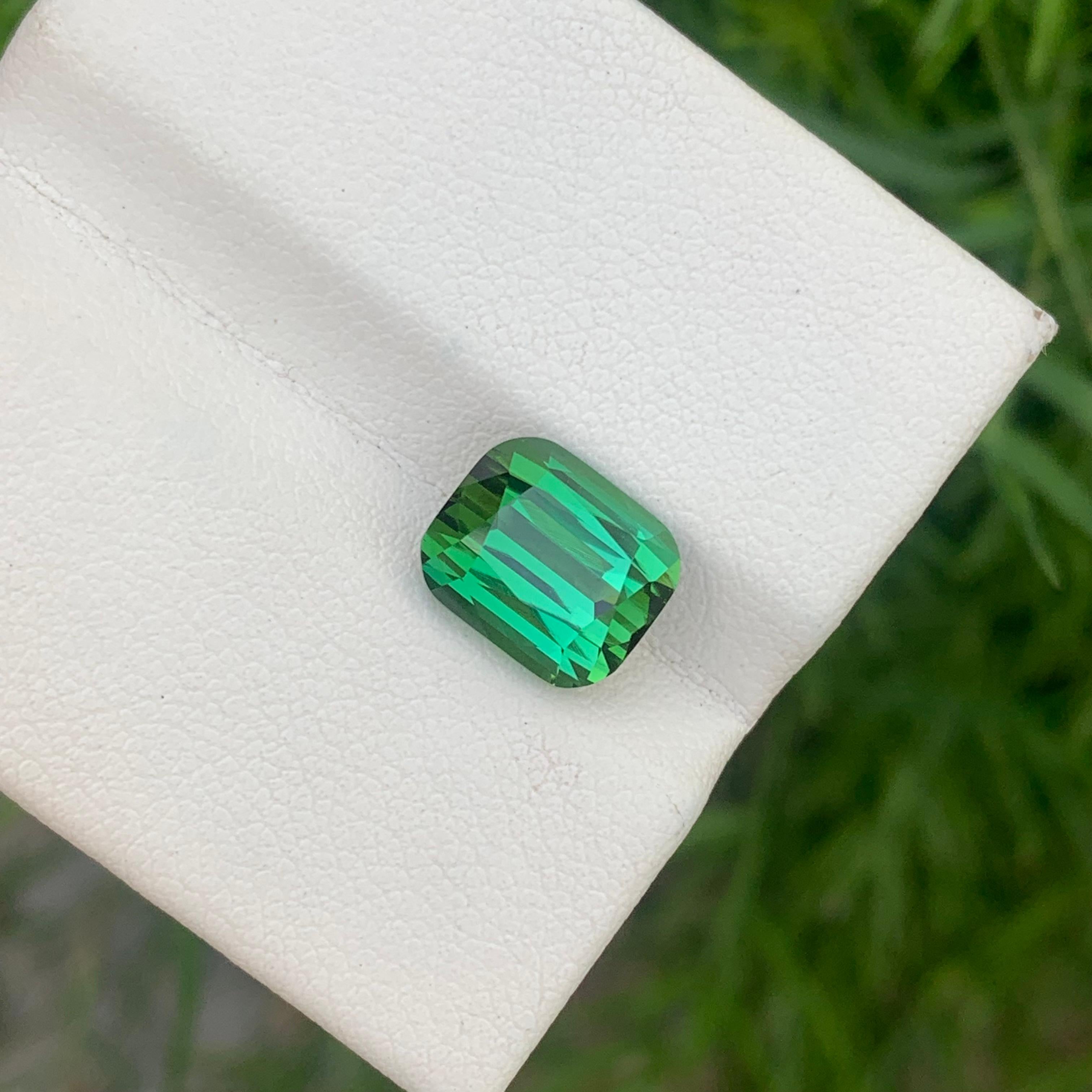 Loose Tourmaline 
Weight: 4.85 Carats
Dimension: 9.7x8.2x7 Mm
Origin: Kunar Afghanistan 
Shape: Cushion
Treatment; Non
Certificate; On Demand
Tourmaline is a diverse and captivating gemstone known for its wide range of colors, transparency, and