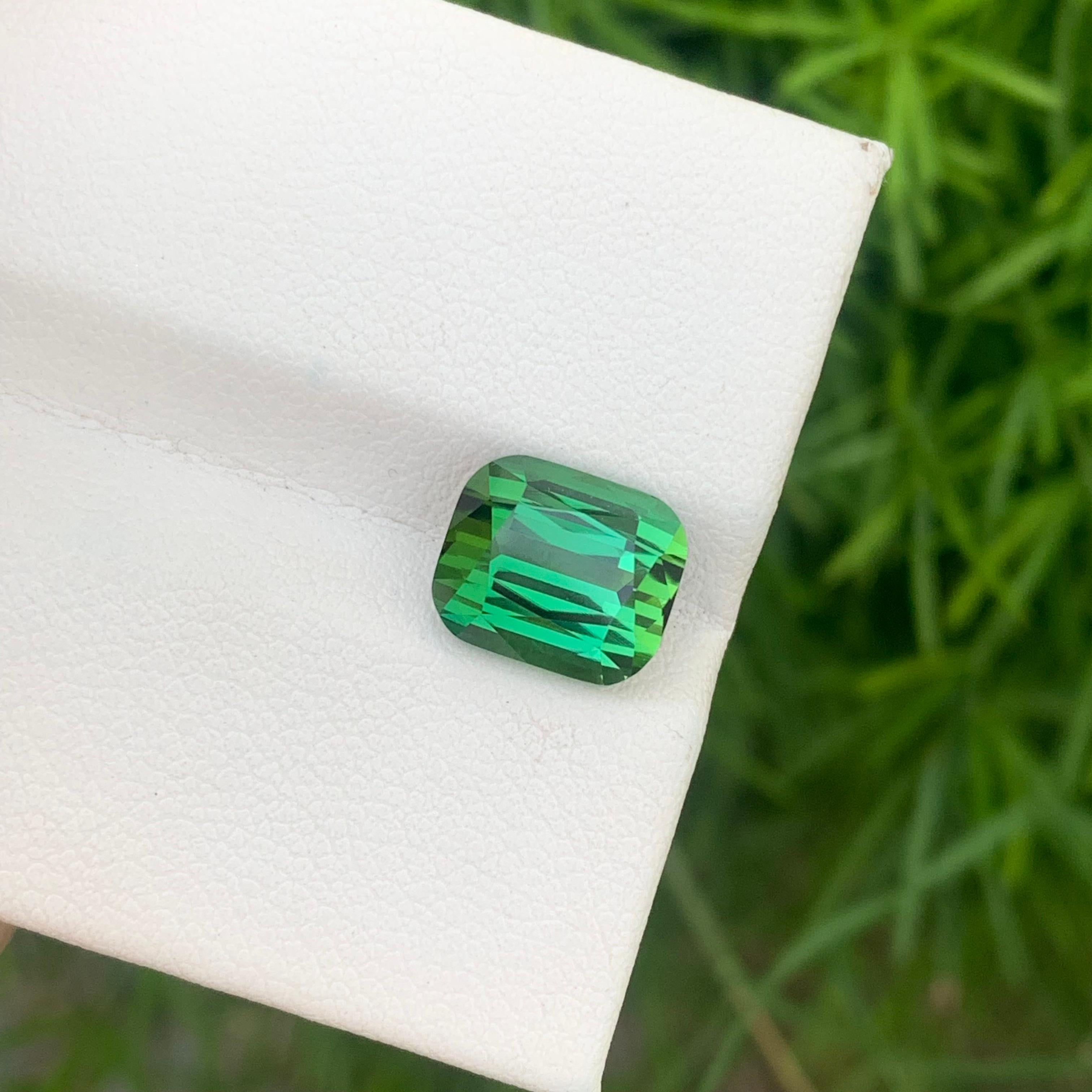 4.85 Carats Natural Loose Green Tourmaline With Lagoon Shade Cushion Ring Gem In New Condition For Sale In Peshawar, PK