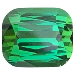 4.85 Carats Natural Loose Green Tourmaline With Lagoon Shade Cushion Ring Gem