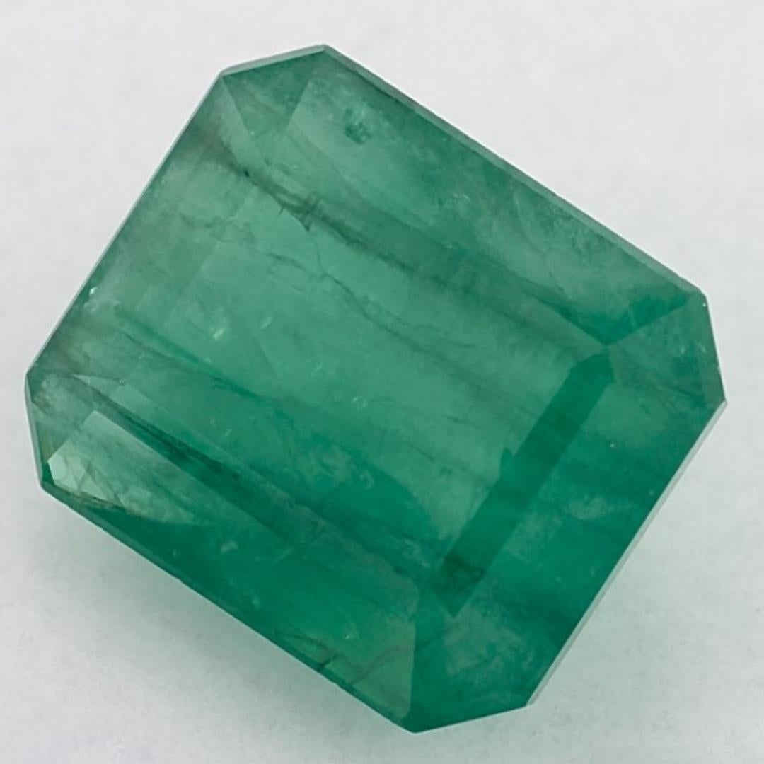 4.85 Ct Emerald Octagon Cut Loose Gemstone In New Condition For Sale In Fort Lee, NJ
