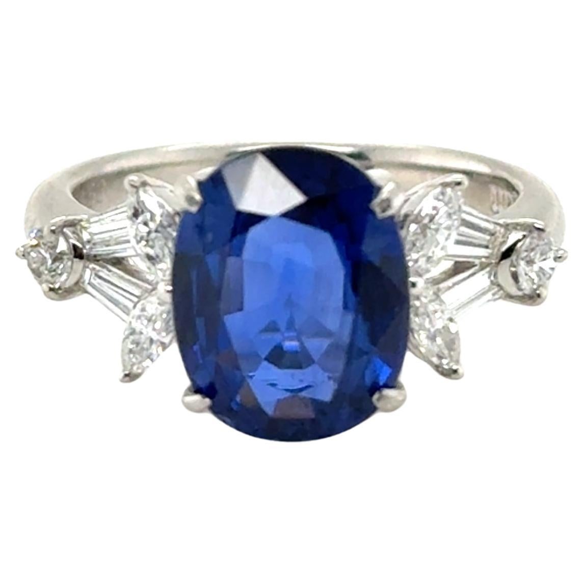 This exquisite 4.85 Sapphire is a must-have for any jewelry collection. The stunning hue of vibrant blue sparkles brilliantly in the sunlight, captivating all who lay eyes on it.Wearing this stunning ring not only gives you a sense of elegance but