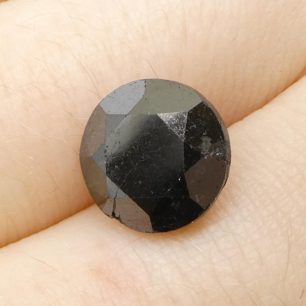 4.85ct Round Brilliant Cut Black Diamond  For Sale 6